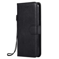 Huawei Y5 2018 Case, Lomogo Leather Wallet Case with Kickstand Card Holder Shockproof Flip Case Cover for Huawei Y5 (2018) - LOKTU23146 Black