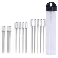 30 Large-Eye Hand Sewing Needles,3 Sizes Large-Eye Stitching Needles Crochet Cross Stitch Weaving Sewing Tools with Sewing Bottle