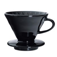 Kajava Mama Pour Over Coffee Dripper- Ceramic Slow Brewing Accessories for Home, Cafe, Restaurants - Easy Manual Brew Maker Gift - Strong Flavor Brewer - #2 Paper Cone Filters -Black, 2 Cup