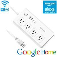 WiFi Smart Power Strip, Elepower Smart Surge Protector with 4 USB Charging Ports and 4 Smart AC Plugs for Multi Outlets Power Socket Extension Cord, Remote Control, Work with Alexa and Google Home