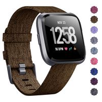 KIMILAR Compatible Fitbit Versa Bands, Women Men Large Small Woven Fabric Breathable Accessories Strap Compatible Fitbit Versa Smart Watch