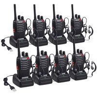 Proster Rechargeable Walkie Talkies Kids 16 Channel Two Way Radios with USB Charger Earpiece Mic Walky Talky 2-Way Radio Transceiver Long Range 4 Pair