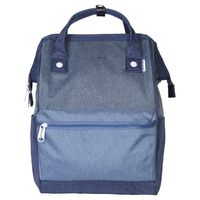 Himawari Polyester Backpack Unisex Vintage School Bag Fits 13-inch laptop Denim Blue-USB