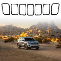 XBEEK 7PC Gloss Black Grill Rings Grille Grill Inserts Fit for 2017 2018 2019 2020 Jeep Grand Cherokee