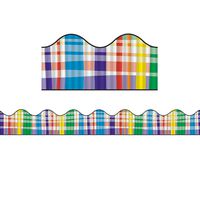 Bordette Scalloped Perfectly Plaid Decorative Border, 2-1/4 Inches x 25 Feet