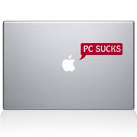 The Decal Guru PC Sucks Speech Bubble MacBook Decal Vinyl Sticker - 12" MacBook - Red (1145-MAC-12M-DR)