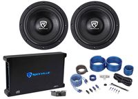 (2) Rockville W10K6D2 V2 10" 4000w Car Audio Subwoofers+Mono Amplifier+Amp Kit