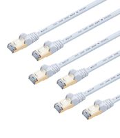 JAVEX [5-Pack] UL Recognized Wire, CAT6A/CAT7 RJ45 [S/STP, 10GB] Snagless Network Ethernet Patch Cable, White, 7FT
