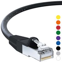 InstallerParts Ethernet Cable CAT6 Cable Shielded (SSTP/SFTP) Booted 3 FT - Black - Professional Series - 10Gigabit/Sec Network/High Speed Internet Cable, 550MHZ