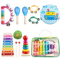 Kids Musical Instruments - Childom Musical Instruments Wood Xylophone for Kids Children, Child Wooden Music Shakers Percussion Instruments Tambourine Birthday Gifts Present with Carrying Bag