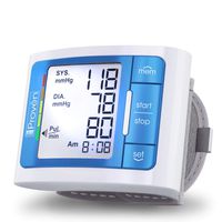 [2020 Model with Backlight] iProven Blood Pressure Cuff Wrist - BP Monitor with Backlight and Large Screen - 60 Reading Memory and Batteries Included (Blue)