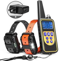 iSPECLE Dog Training Collar, Waterproof Rechargeable 2600ft Remote Dog Shock Collar with LED Light, Beep, Vibration, Shock for Medium/Large Breed 2 Electronic Collars, Neck Lanyard