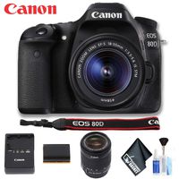 Canon 1263C005 EOS 80D DSLR Camera with 18-55mm Lens (International Model) Basic Bundle