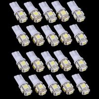 Ecosin Fashion 20x T10 5050 W5W 5 SMD 194 168 LED White Car Side Wedge Tail Light Lamp Bulb 12v