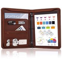 OOWOLF Padfolio/Resume Portfolio Folder, PU Leather Professional with Round Ring Binder 8.5 x 11 Inch Writing Pad Tablet Sleeve Interview Document Organizer Business Card Holder Case Zippered Closure