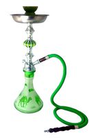 Zebra Smoke: Camel- 1hose Hookah with Tongs and Bowl Complete Set (Green)