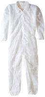 Keystone Polypropylene Coverall, Disposable, Elastic Cuff, White, Xlarge (Case of 25)