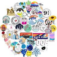 Watter Bottles Stickers for Hydro Flask,Cute Stickers for Vsco Gilrs,Teens,Adults Travel Vinyl Stickers Waterproof(Big 50 pcs)