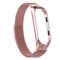 U Known Fashion Metal Stainless Steel Strap for Xiaofor mi for mi Band 3 4 Wrist Strap for Xiaofor mi for miband 3 4 Bracelet for for mi Band 3,Rose Pink Magnet,for for mi Band 4