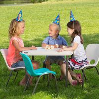 Lifetime Children's 24 in. Square Almond Durable Folding Table Indoor/Outdoor Furniture