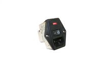 Interpower 83545000 Five Function Screw Mount Module, C14 Inlet, Switch, Single Fused, Voltage Selector, Filter, 10A Current Rating, 120/250VAC Voltage Rating