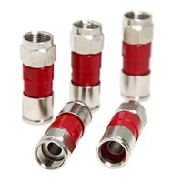 RG6 Compression Connectors, 5-Pack F Coaxial Connector Weatherproof and Waterproof Terminator RFAdapter for Outdoor TV Coax Cable, Antenna, Satellite, Dish Network