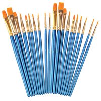 Acrylic Paint Brushes Set, 2 Pack / 20 PCS Round Pointed Tip Artist Paintbrushes Nylon Hair Brushes for Oil Watercolor Painting, Face Body Model Paint, Nail Art, Miniature Detailing & Rock Painting 
