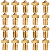 E3D Nozzles, ExcelFu M6 0.4mm Brass Nozzle Extruder Print Head for 1.75mm Filament E3D V5-V6 3D Printer, Pack of 20