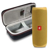 JBL FLIP 5 Portable Speaker IPX7 Waterproof On-The-Go Bundle with gSport Deluxe Hardshell Case (Yellow)