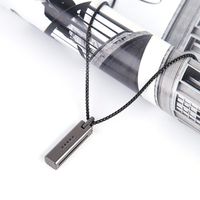 VEAQEE for Flex 2 Bands Jewely Necklace Stainless Steel Accessory Metal Pendant for Flex 2 Tracker （Black）