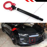 Cuztom Tuning Fits for 2016-2019 Chevy Camaro LS LT SS ZL1 Black Red Bumper Folding Ring Screw on Type Tow Hook