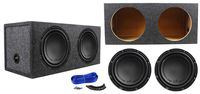 (2) Polk Audio DB1242DVC 12 2220 Watt Car Subwoofers+Sealed Sub Box Enclosure
