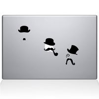 The Decal Guru 2040-MAC-13P-BLA Mustache Disguises Decal Vinyl Sticker, Black, 13" MacBook Pro (2015 & Older)