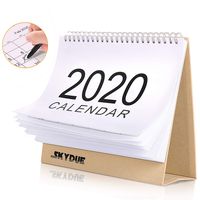Skydue Desk Calendar 2020 8" x 7", Standing Desk Calendar Planner, Small Desktop Calendar for Family Home and Office