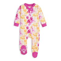Burt's Bees Baby Baby Sleep & Play, Organic Pajamas, NB-9M One-Piece Zip Up Footed PJ Jumpsuit, in Full Bloom, 0-3 Months