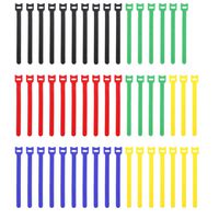 Pasow 50pcs Reusable Fastening Adjustable Cable Ties Wire Management (7 Inch, Multicolour)