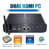 HISTTON Fanless Core i7 Mini PC Desktop PC with Intel Core i7 4500U/5500U,8GB RAM 128GB SSD 300 Megabyte WiFi/HD Graphics/Dual HDMI/Dual Outputi/Bluetooth 4.0/4K Windows 10 Pro