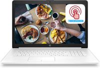 HP 17t Touchscreen Laptop, 17.3" Diagonal HD+ WLED, 10th Gen Intel Quad-Core i7-10510U Up to 4.9 GHz 12GB RAM 256GB SSD Webcam Full-Size Keyboard DVDRW Win 10 Snow White