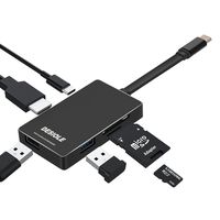 DESIOLE USB-C Hub，HDMI 4K Output TF SD Card Reader Memory Stick USB 3.0 with Type-c Charging Port for MacBook Pro/Google Pixel and More Multi-Port