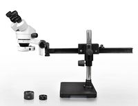 Parco Scientific Binocular Zoom Stereo Microscope, 10x WF Eyepiece, 0.7X-4.5X Zoom, 3.5X-90x Magnification, 0.5X & 2X Auxiliary Lens, Gliding Arm Boom Stand, 144-LED Ring Light with Intensity Control