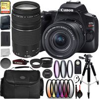 Canon EOS Rebel SL3 DSLR Camera (Black) with 18-55 is STM and Canon EF 75-300mm III Lens Professional Bundle- Includes: 64GB Extreme SanDisk Memory Card + Carrying Case + 9pc Filter Set + and More