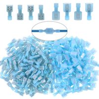 Glarks 50pcs 16-14 Gauge Fully Insulated Female Male Spade Nylon Quick Disconnect Electrical Insulated Crimp Terminals Connectors Assortment Kit