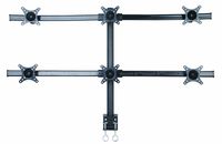 Mount-It! 6 Monitor Stand | Six Monitor Desk Mount | Fits 6 (Hex) Computer Screens 17 19 21 24 Inches | Heavy Duty Height Adjustable | VESA 75 100 Compatible Displays | Double C-Clamp Base