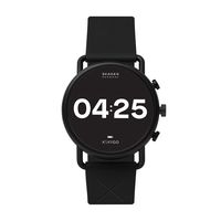 Skagen Connected Falster 3 Stainless Steel and Silicone Touchscreen Smartwatch, Color: Black (Model: SKT5202)