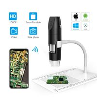 WiFi Digital USB Microscope, Bysameyee 50X to 1000X Wireless Magnification Endoscope Camera with 8 LED, Compatible with iPhone Android Phone Windows Mac (Black)