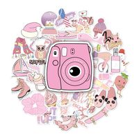 VSCO Aesthetic Vinyl Stickers, 35 Pack Decals Fashion Trendy Waterproof Teens VSCO Girl Essential Stuff for HydroFlask Water Bottle, Phone, Travel Extra Durable, Photo Sharing (Pink Fresh)