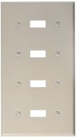 Morris 83042 Painted Steel Wall Plate, 4 Gang, White