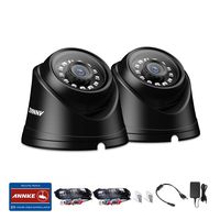 ANNKE 2 Packed TVI HD 1080P Security in/Outdoor CCTV Dome Camera with Weatherproof Housing, 100ft Super Night Vision, White