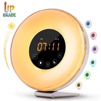 Sunrise Alarm Clock, Wake up Light 6 Nature Sounds, FM Radio, Color Light, Bedside Sunrise Simulator, Electronic Alarm Clocks