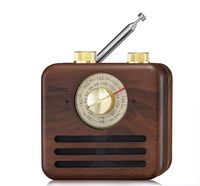 Vintage Radio Retro Speaker Bluetooth Speaker Weather Radio NOAA/Wb/FM,Natural Walnut Wood,2200mAh Clear and Crisp Sound for Bathroom,Office,Camp,Greeous.